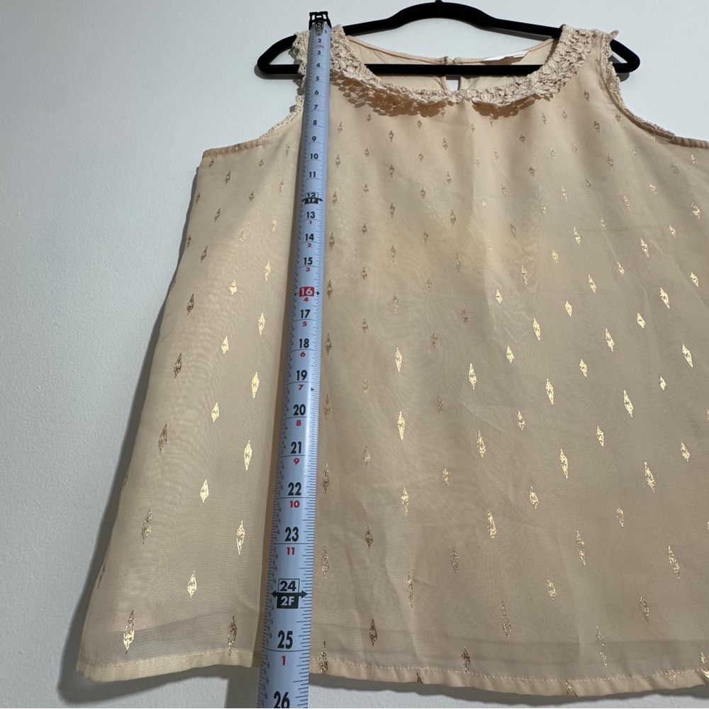Lauren Conrad Gold‎ Shimmer Sleeveless Blouse Size XL - Picture 9 of 9